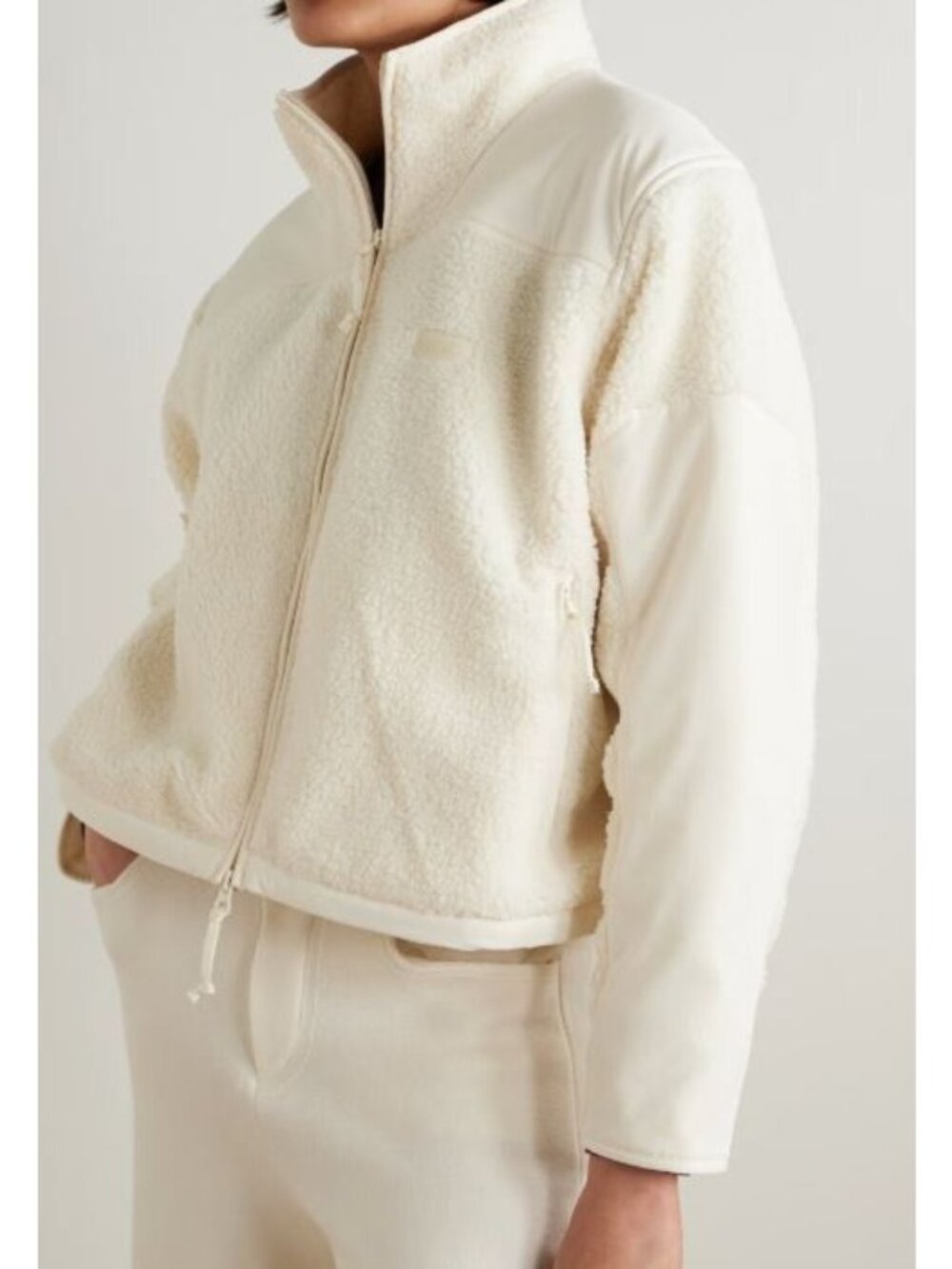 NWT SKIMS TEDDY BOXY ZIP UP ECRU WHITE JACKET SZ SMALL